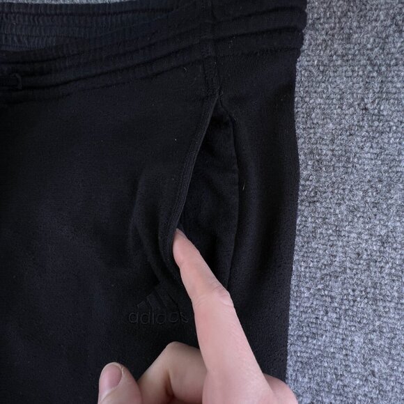 Adidas Sweatpants Womens Medium Joggers Lounge Drawstring Athletic Black Fleece - Picture 7 of 16